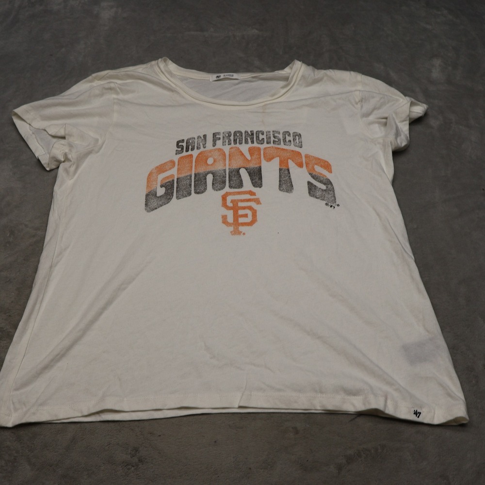 San Francisco Giants Women XL '47 MLB White Short Sleeve Athletic Crew $35 NWD